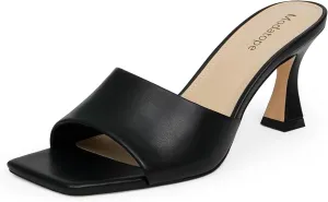 Modatope Womens Heeled Sandals Open Square Toe Heels Chunky Block Heel Slip On Sandals for Women