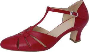 MOOMMO Women’s Ankle Strap Cage Sandals Kitten Heel Round Toe T-Strap Mary Jane Pumps Cut-Out Sandal Heels Vintage Low Heel Closed Toe Roman Sandals Dress Summer Shoes Wedding Bridal Comfy 4-11 M US