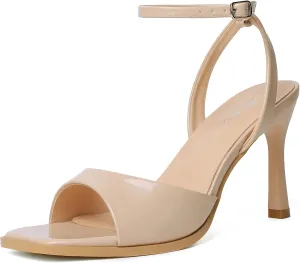 Mostrin Heels for Women Square Open Toe Heeled Sandals Ankle Strap Sexy Peep Toe High Heels for Party, Prom, Wedding Dressy Pumps Shoes