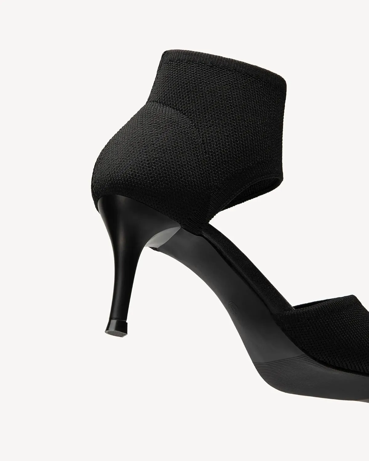 Mousse Fit Women Retro Peep Toe Elegant Stiletto Low Heeled Sandals Breathable Mesh Knit Elastic Design Upper Comfortable Shoes