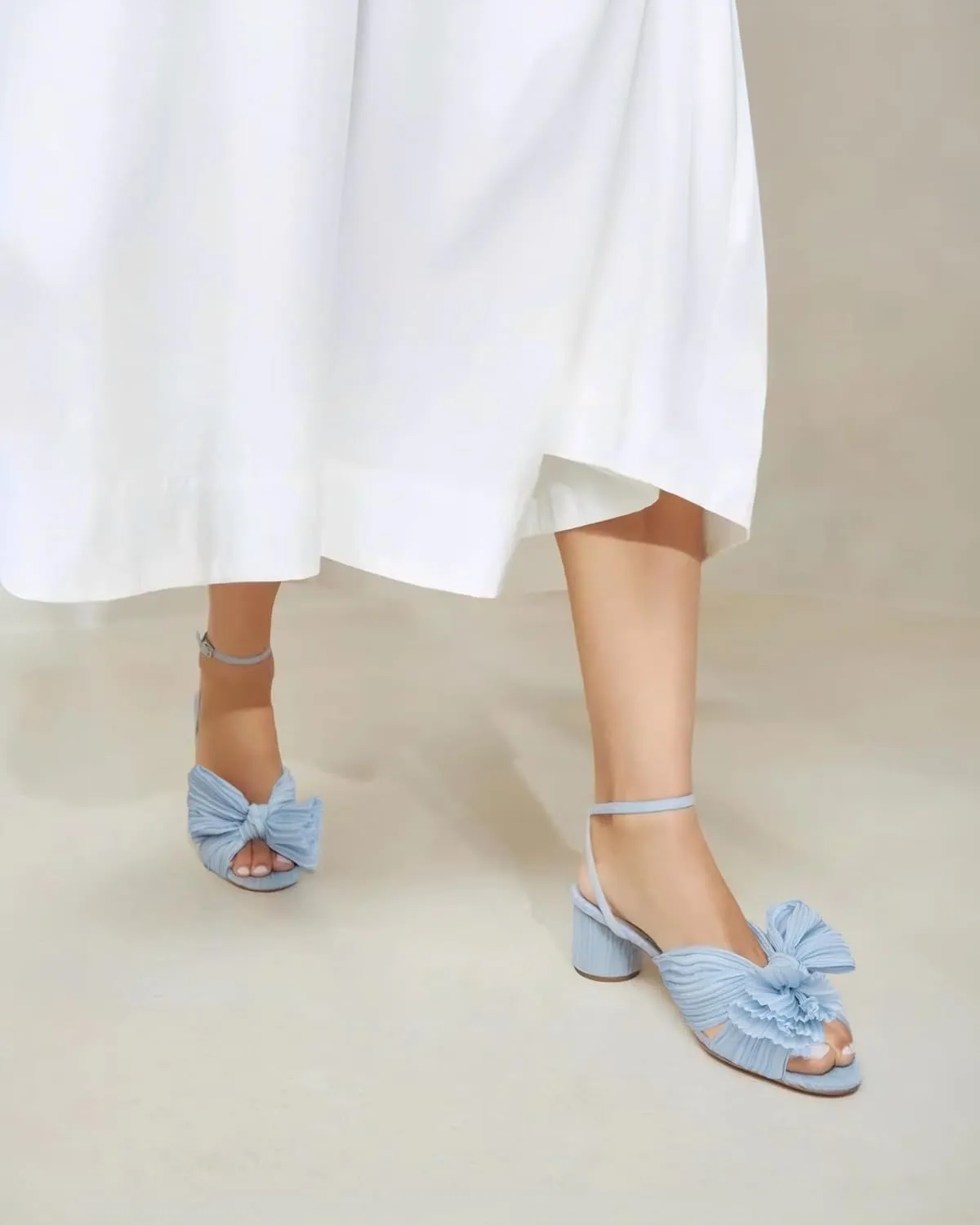 MUCCCUTE Women's Bow Knot Heeled Sandals Ankle Buckle Strap Chunky Heeled Open-toe Comfortable Wedding Party Fashion Heeled