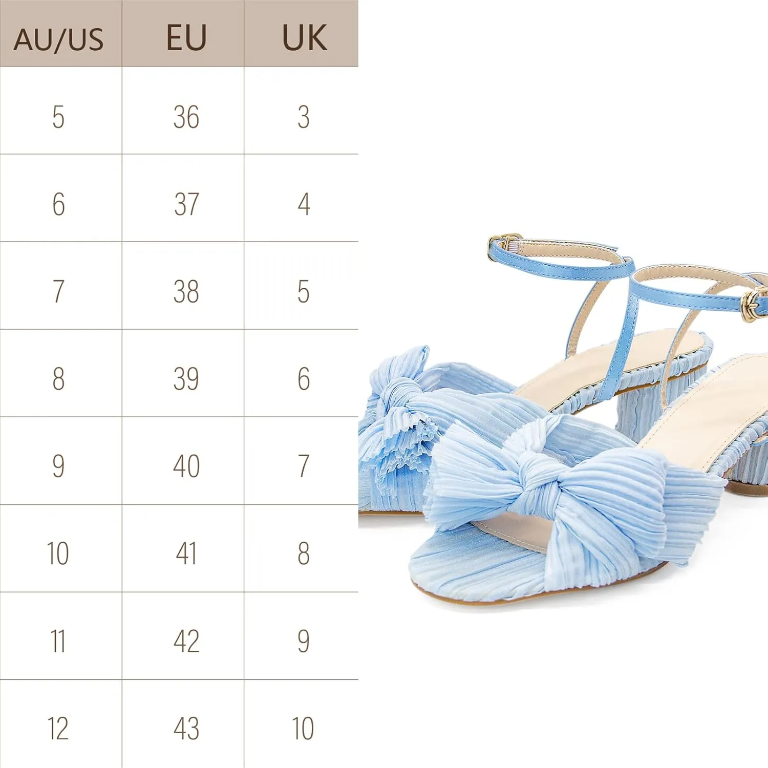 MUCCCUTE Women's Bow Knot Heeled Sandals Ankle Buckle Strap Chunky Heeled Open-toe Comfortable Wedding Party Fashion Heeled