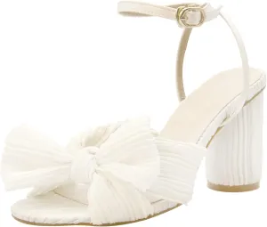 MUCCCUTE Women's Bow Knot Heeled Sandals Ankle Buckle Strap Chunky Heeled Open-toe Comfortable Wedding Party Fashion Heeled