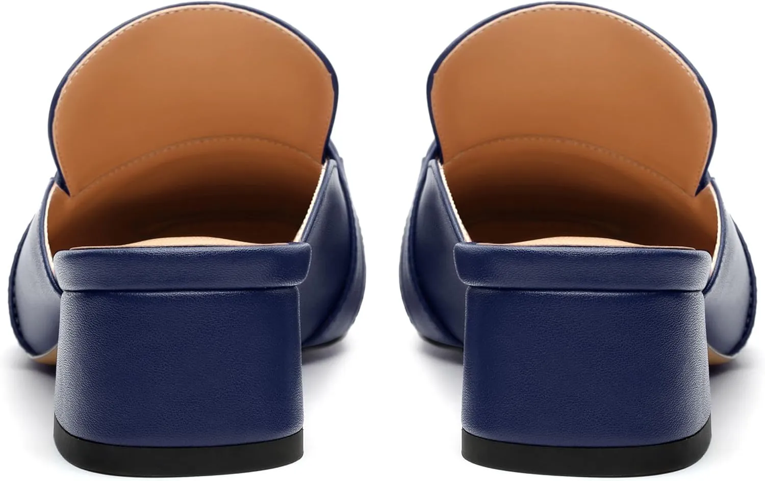 Mules Shoes for Women, Women's Chunky Mules Square Toe Slip on Comfortable Dress Casual Low Heel Metal Buckle Backless Slides Loafer Shoes 1.4 Inch