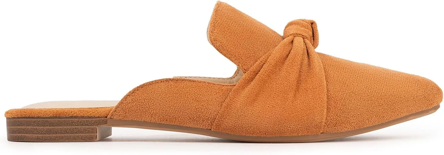 MUSSHOE Mules for Women Flats Comfortable Pointed Toe Slip on Women Mules Flats…