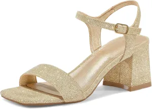 mysoft Women's Chunky Block Low Heels Open Toe Ankle Strap Heeled Sandals Comfortable Square Toe Wedding Party Dress Pump Shoes