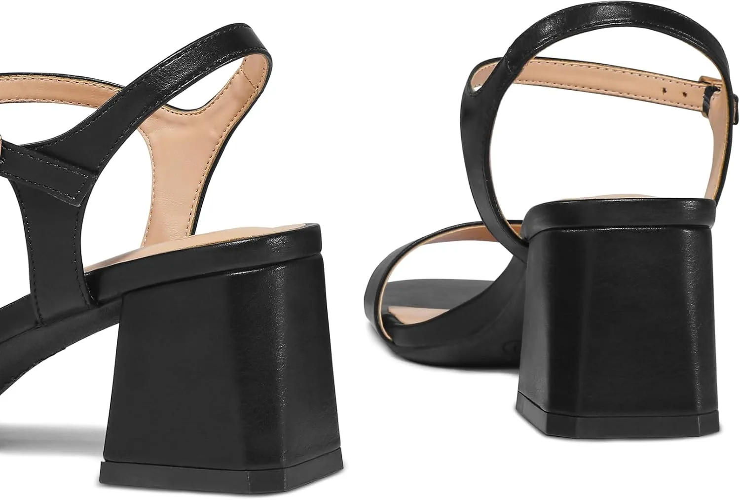mysoft Women's Chunky Block Low Heels Open Toe Ankle Strap Heeled Sandals Comfortable Square Toe Wedding Party Dress Pump Shoes