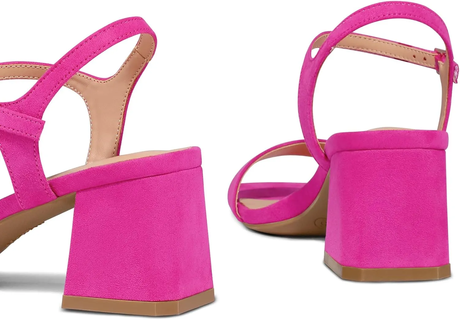 mysoft Women's Chunky Block Low Heels Open Toe Ankle Strap Heeled Sandals Comfortable Square Toe Wedding Party Dress Pump Shoes