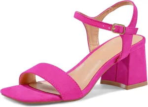 mysoft Women's Chunky Block Low Heels Open Toe Ankle Strap Heeled Sandals Comfortable Square Toe Wedding Party Dress Pump Shoes