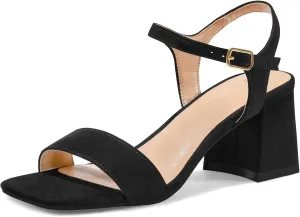 mysoft Women's Chunky Block Low Heels Open Toe Ankle Strap Heeled Sandals Comfortable Square Toe Wedding Party Dress Pump Shoes