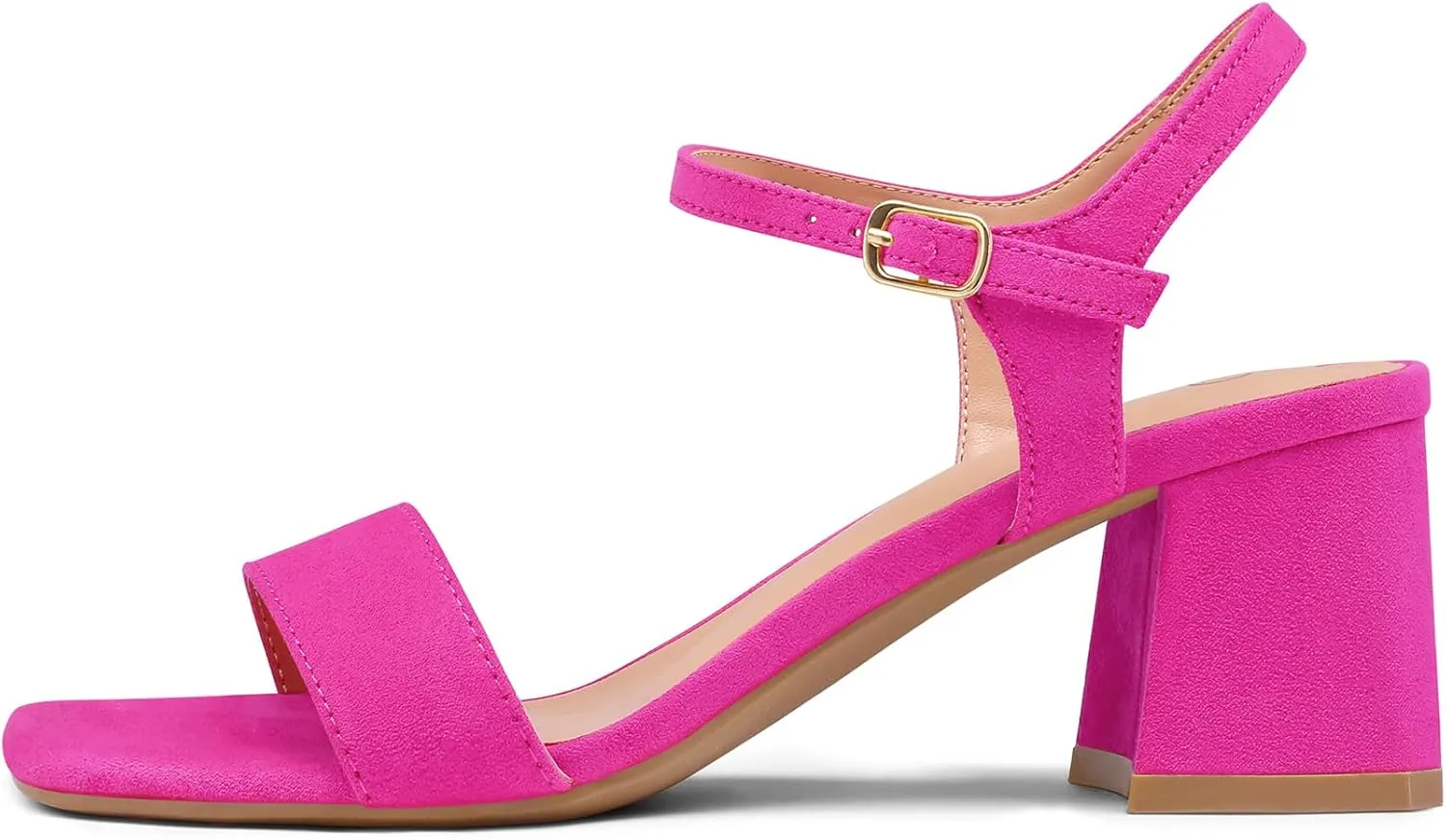 mysoft Women's Chunky Block Low Heels Open Toe Ankle Strap Heeled Sandals Comfortable Square Toe Wedding Party Dress Pump Shoes