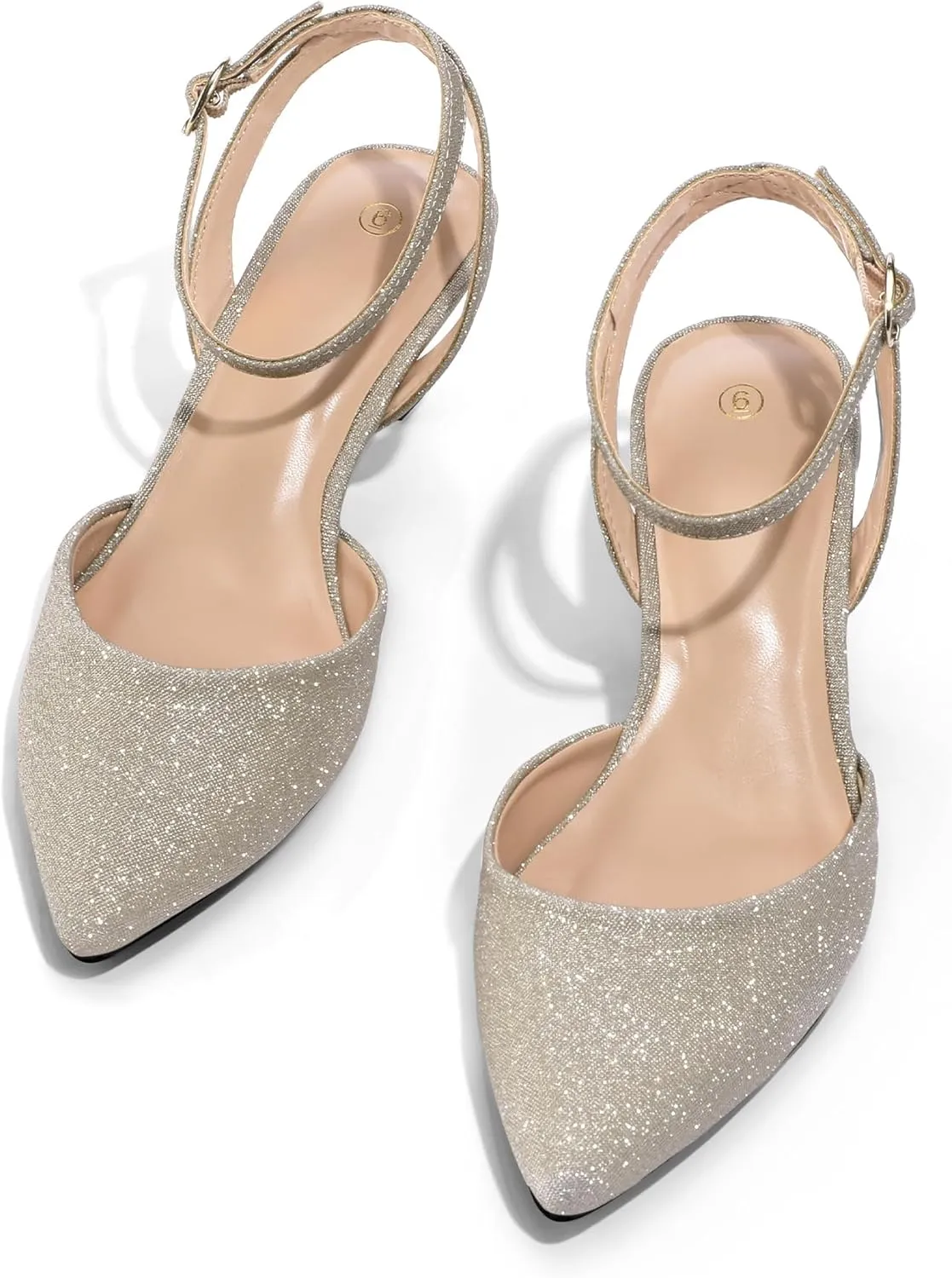 mysoft Women's Pumps Shoes Ankle Strap 2 Inch Kitten Heels Sexy Pointed Toe Wedding Party Dress Sandals