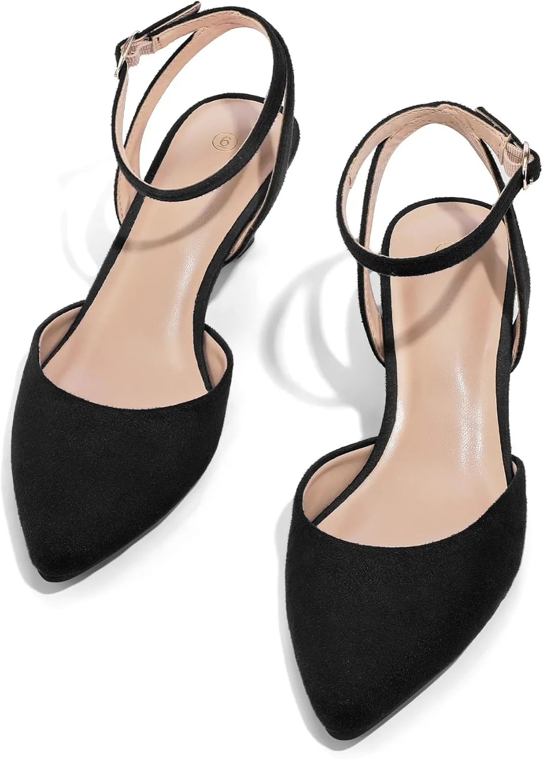 mysoft Women's Pumps Shoes Ankle Strap 2 Inch Kitten Heels Sexy Pointed Toe Wedding Party Dress Sandals