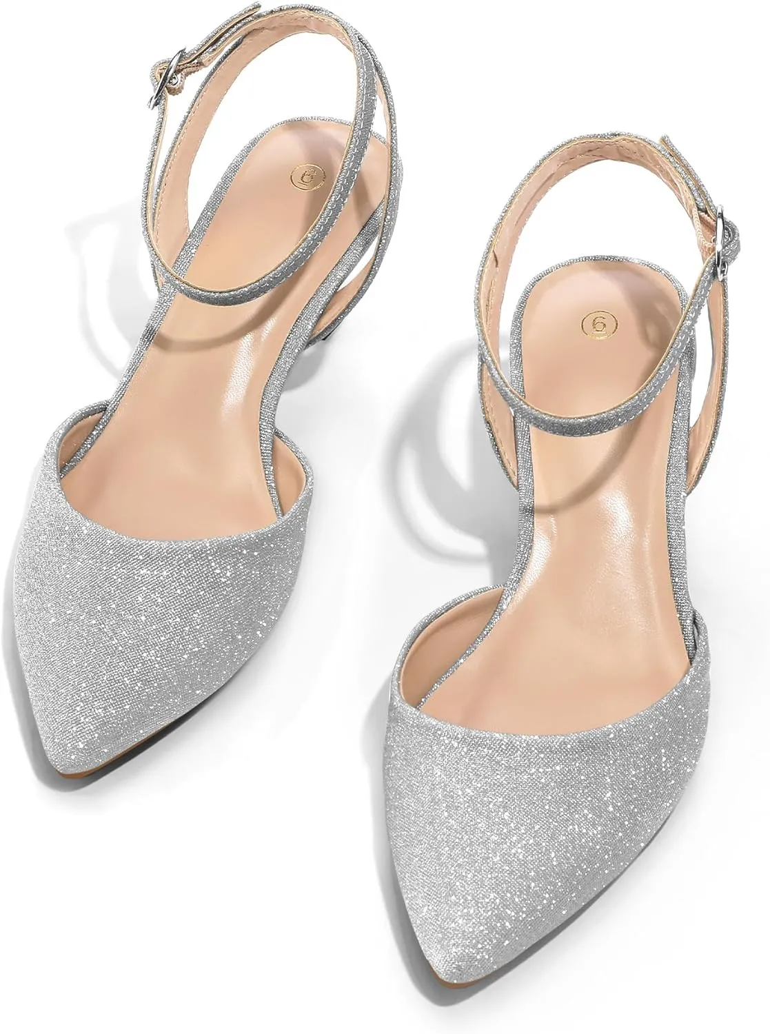 mysoft Women's Pumps Shoes Ankle Strap 2 Inch Kitten Heels Sexy Pointed Toe Wedding Party Dress Sandals