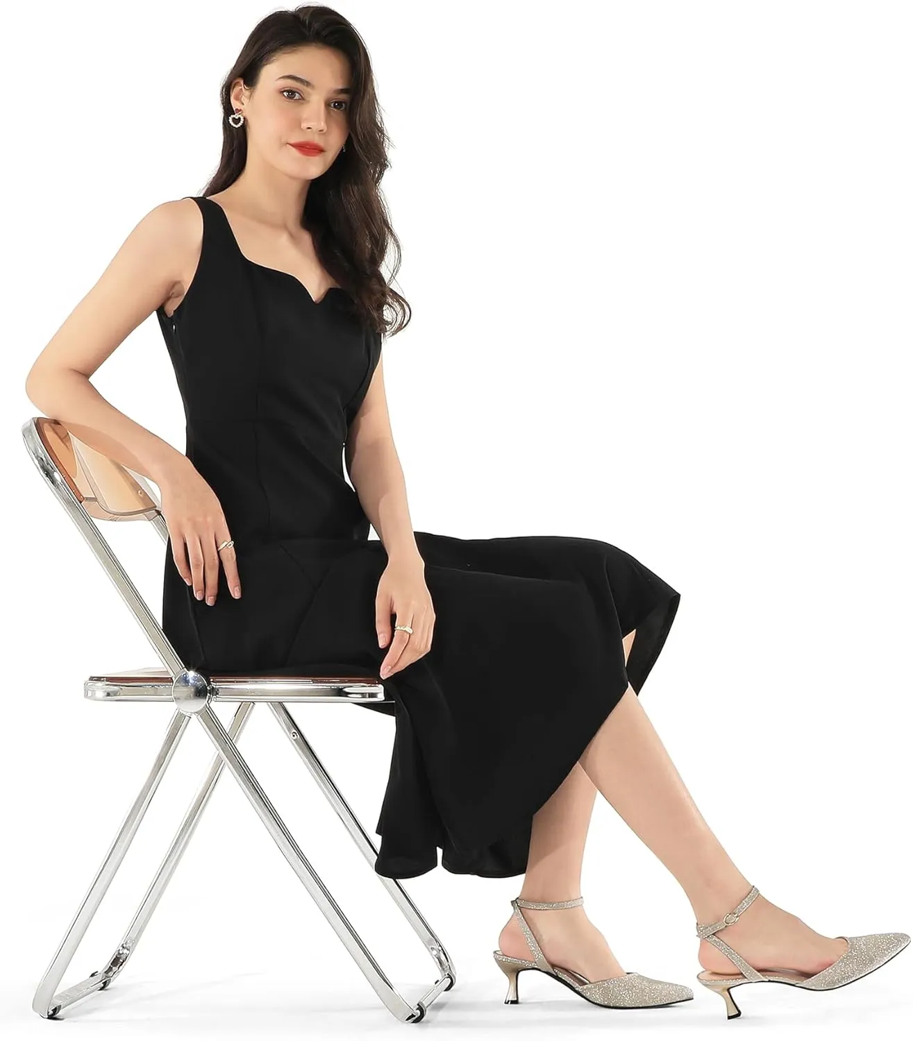 mysoft Women's Pumps Shoes Ankle Strap 2 Inch Kitten Heels Sexy Pointed Toe Wedding Party Dress Sandals