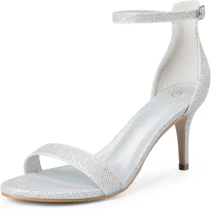 mysoft Women's Stilettos Classic Strappy Open Toe Pump Heel Sandals