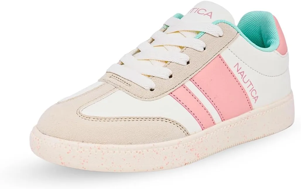 Nautica Boys Girls Casual Fashion Shoes – Comfortable Soccer Classic Walking Tennis Sneakers for Kids – Breathable, Lightweight & Flexible (Lace Up/Bungee) (Low-Top/High Top)
