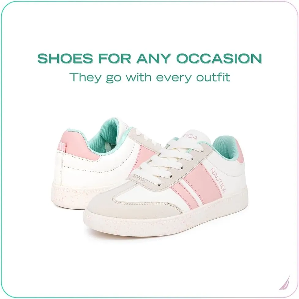 Nautica Boys Girls Casual Fashion Shoes – Comfortable Soccer Classic Walking Tennis Sneakers for Kids – Breathable, Lightweight & Flexible (Lace Up/Bungee) (Low-Top/High Top)