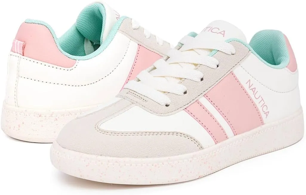 Nautica Boys Girls Casual Fashion Shoes – Comfortable Soccer Classic Walking Tennis Sneakers for Kids – Breathable, Lightweight & Flexible (Lace Up/Bungee) (Low-Top/High Top)