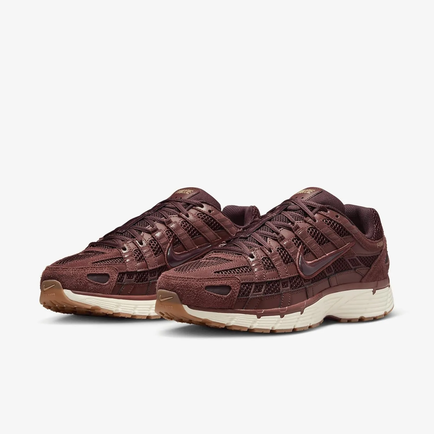 Nike P-6000 SE Men's Shoes (HF0015-200, Dark Pony/Metallic Gold/Pale Ivory/Burgundy)