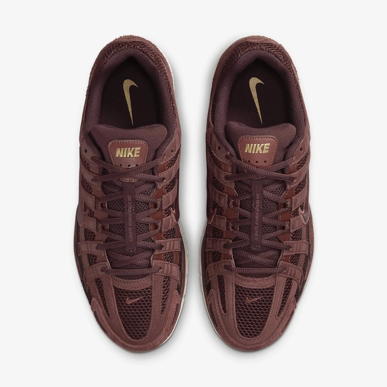 Nike P-6000 SE Men's Shoes (HF0015-200, Dark Pony/Metallic Gold/Pale Ivory/Burgundy)