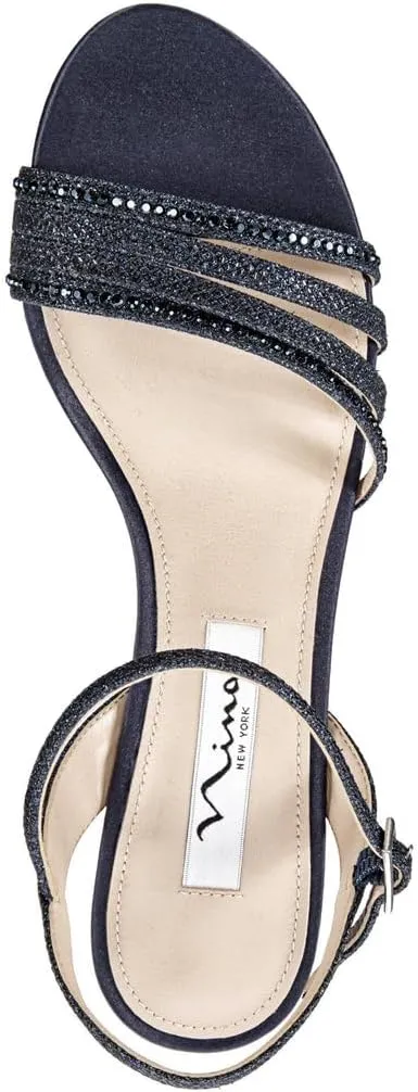 NINA Nelena - Women's Sparkling Dress Sandals with Crystal Embellishments Shoes - Elegant and Comfortable heeled Sandals for Women - Casual and Dress - Women Shoes