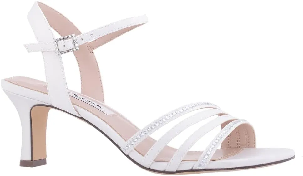 NINA Nelena - Women's Sparkling Dress Sandals with Crystal Embellishments Shoes - Elegant and Comfortable heeled Sandals for Women - Casual and Dress - Women Shoes