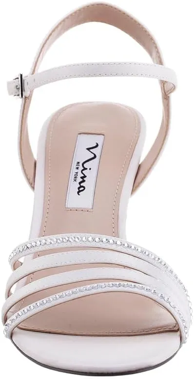 NINA Nelena - Women's Sparkling Dress Sandals with Crystal Embellishments Shoes - Elegant and Comfortable heeled Sandals for Women - Casual and Dress - Women Shoes