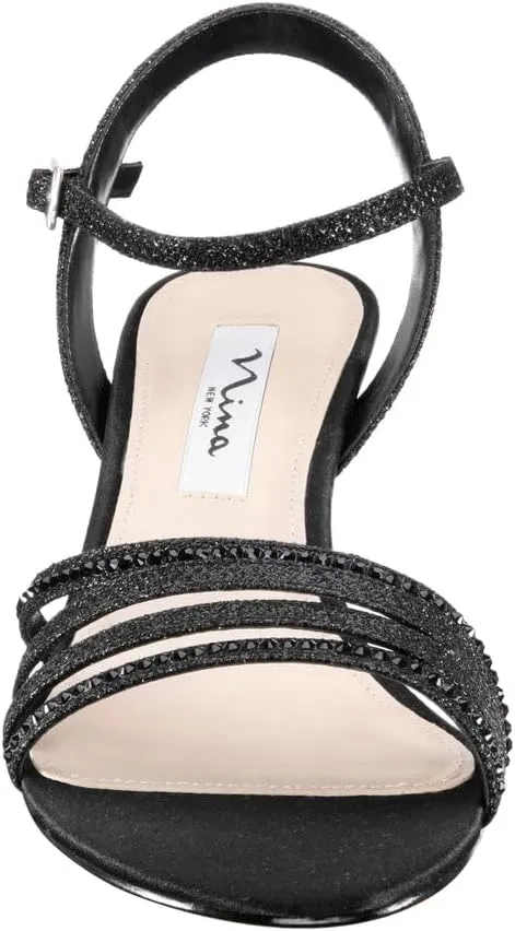 NINA Nelena - Women's Sparkling Dress Sandals with Crystal Embellishments Shoes - Elegant and Comfortable heeled Sandals for Women - Casual and Dress - Women Shoes