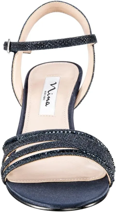 NINA Nelena - Women's Sparkling Dress Sandals with Crystal Embellishments Shoes - Elegant and Comfortable heeled Sandals for Women - Casual and Dress - Women Shoes