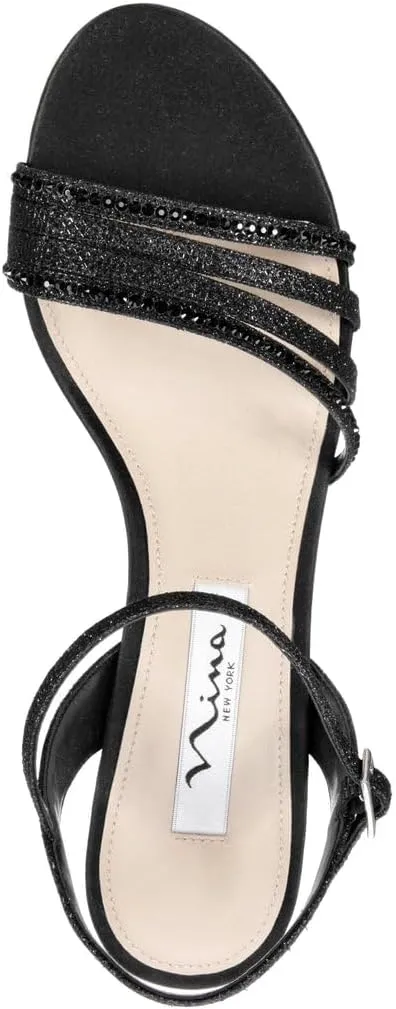 NINA Nelena - Women's Sparkling Dress Sandals with Crystal Embellishments Shoes - Elegant and Comfortable heeled Sandals for Women - Casual and Dress - Women Shoes