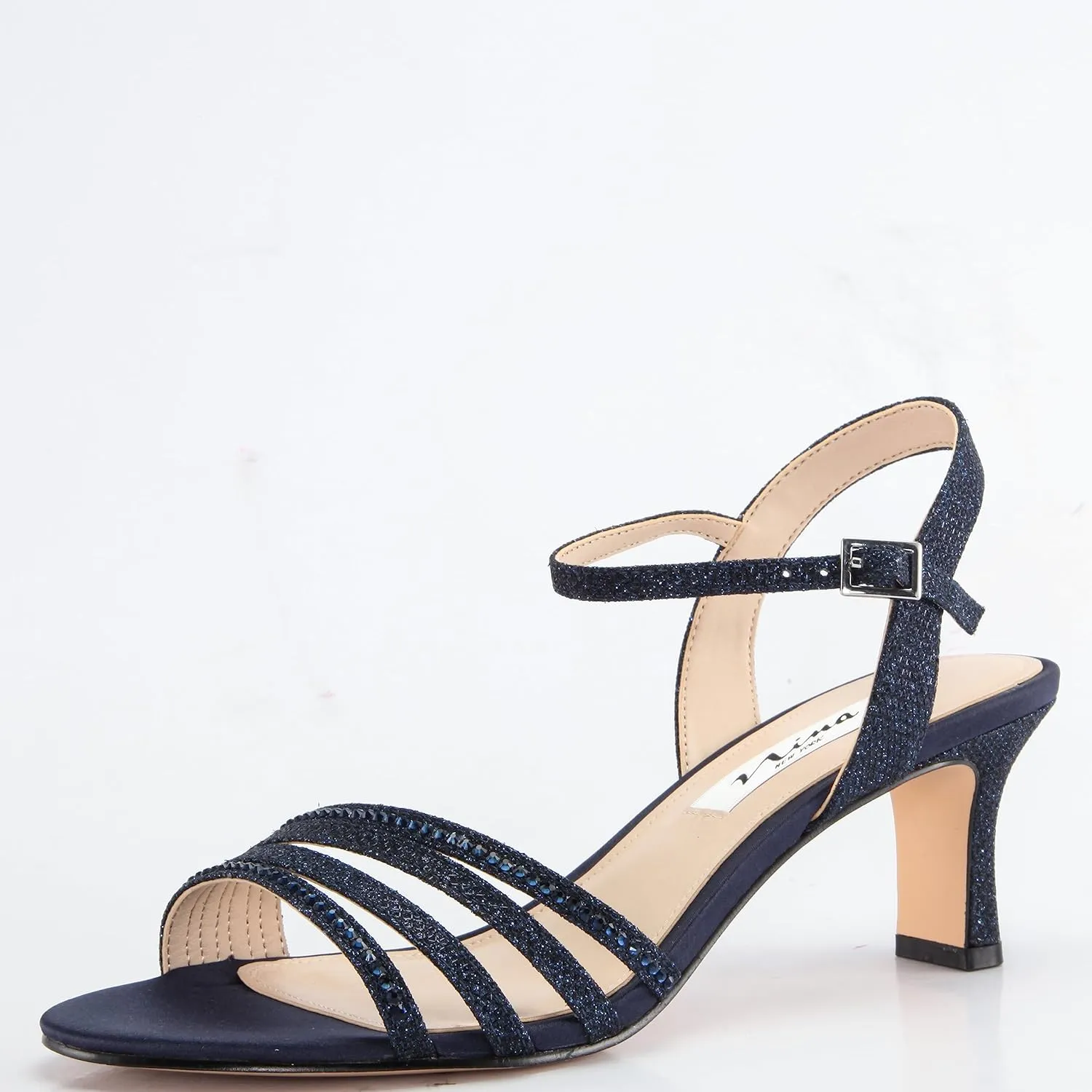 NINA Nelena - Women's Sparkling Dress Sandals with Crystal Embellishments Shoes - Elegant and Comfortable heeled Sandals for Women - Casual and Dress - Women Shoes