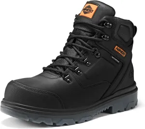 NINGO Mens Steel Toe Work Boots, Waterproof Heavy-Duty Safety Boots with Puncture Protection Oil & Slip Resistant, Steel Toe Work Shoes with Breathable Lining EH Protection for Construction Industrial