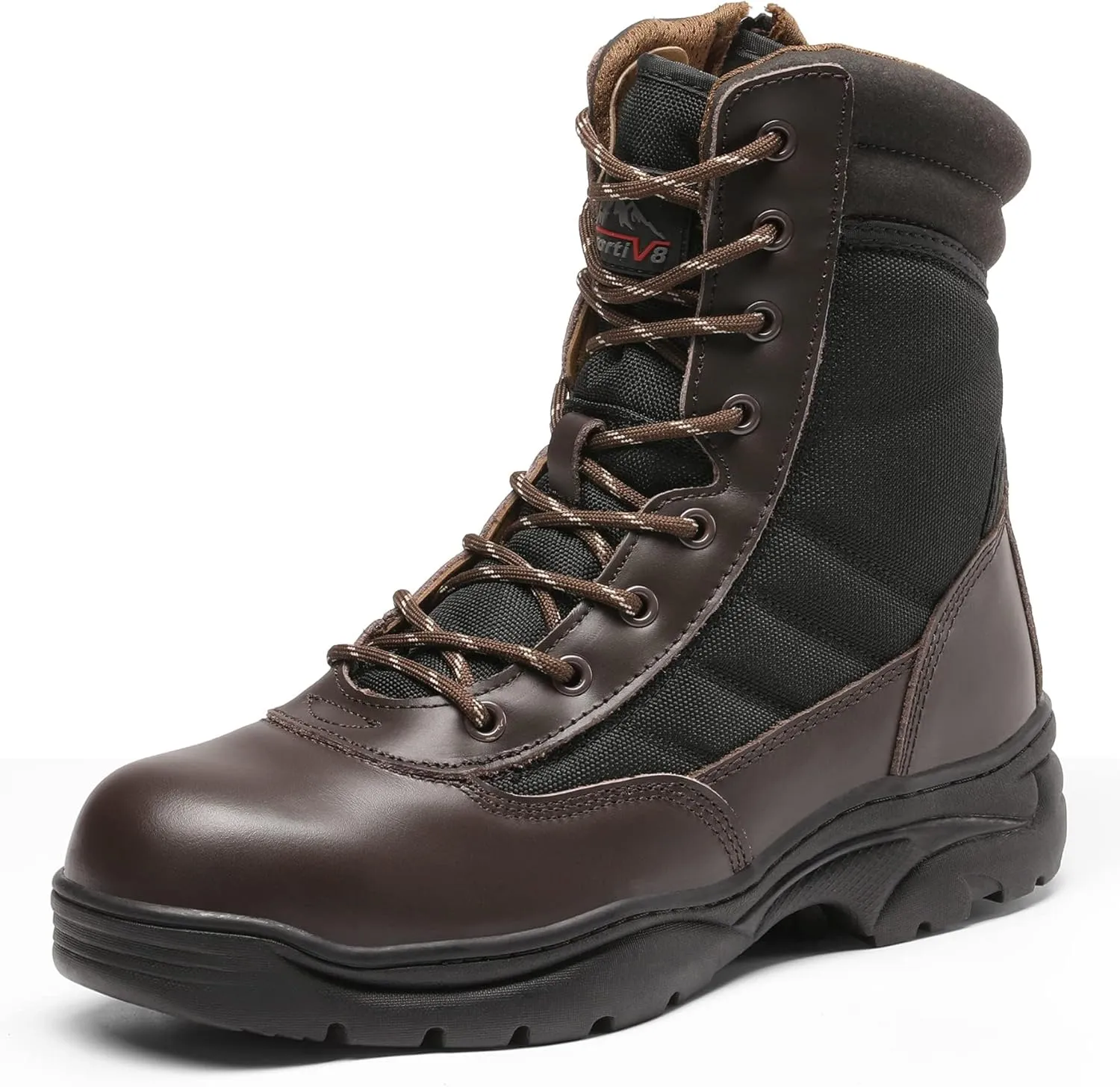 NORTIV 8 Steel Toe Boots for Men Safety Industrial & Construction Military Work Boots Slip Resistant ASTM F2413-18, TROOPER-STL