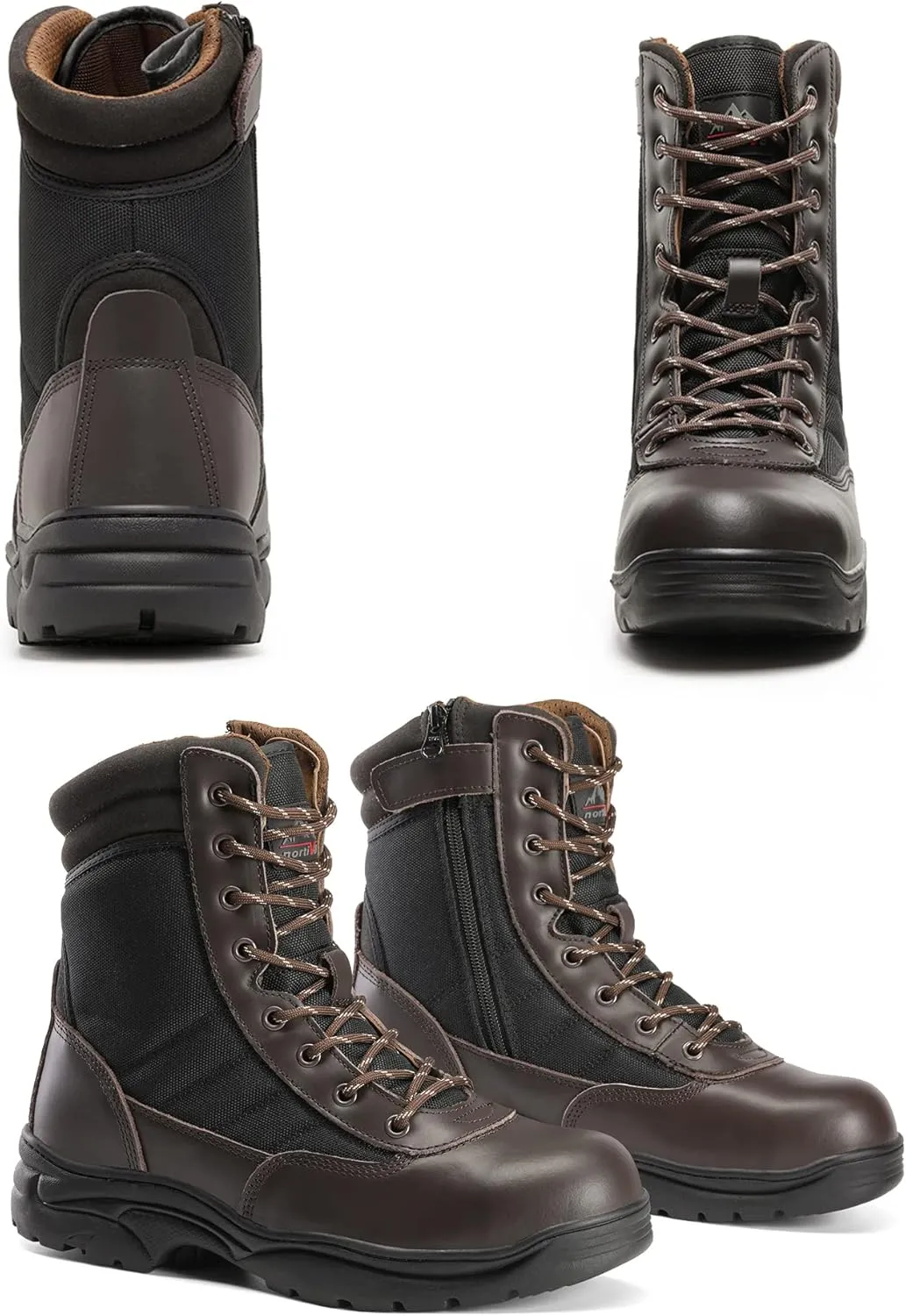 NORTIV 8 Steel Toe Boots for Men Safety Industrial & Construction Military Work Boots Slip Resistant ASTM F2413-18, TROOPER-STL