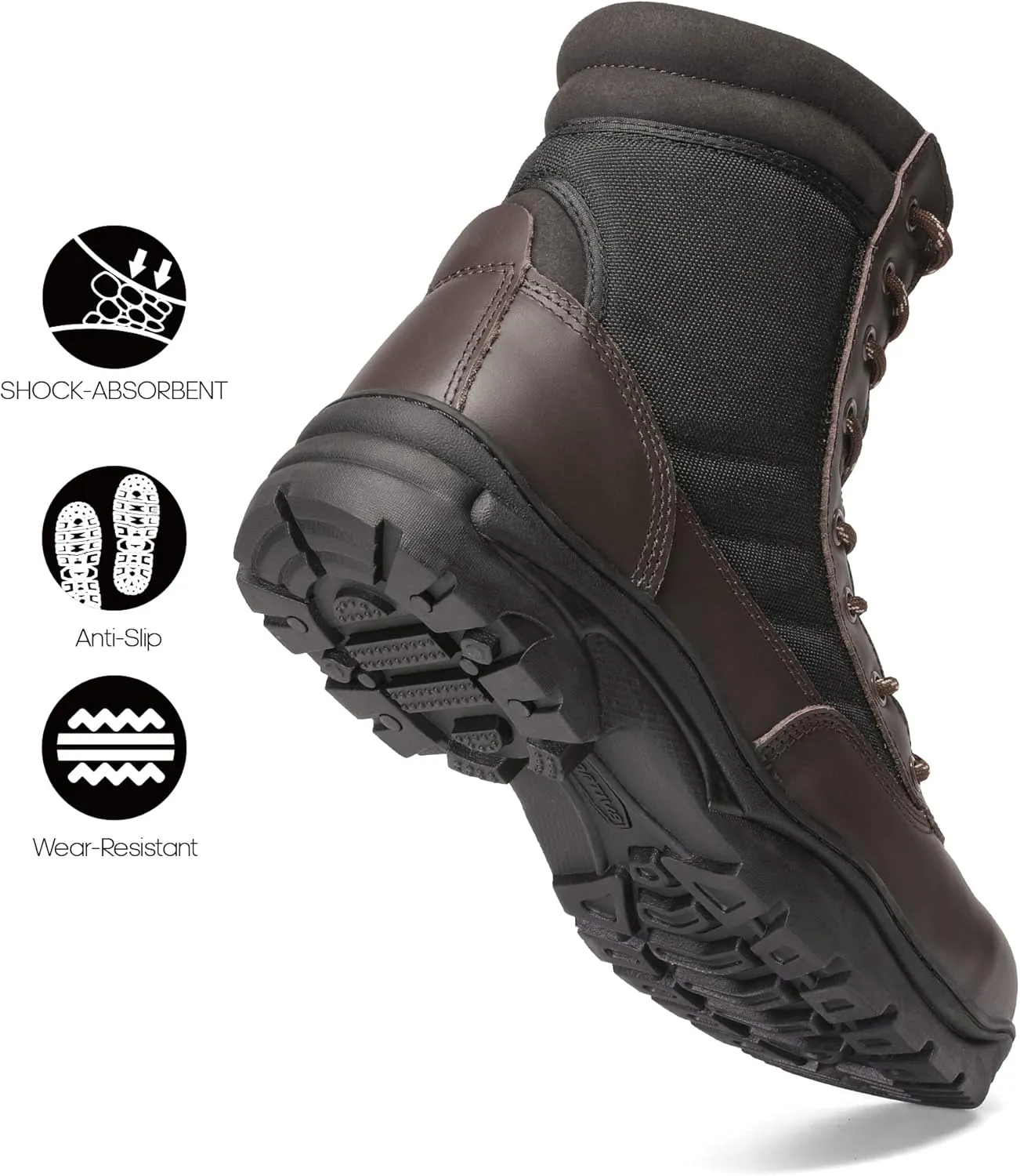 NORTIV 8 Steel Toe Boots for Men Safety Industrial & Construction Military Work Boots Slip Resistant ASTM F2413-18, TROOPER-STL