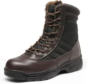NORTIV 8 Steel Toe Boots for Men Safety Industrial & Construction Military Work Boots Slip Resistant ASTM F2413-18, TROOPER-STL