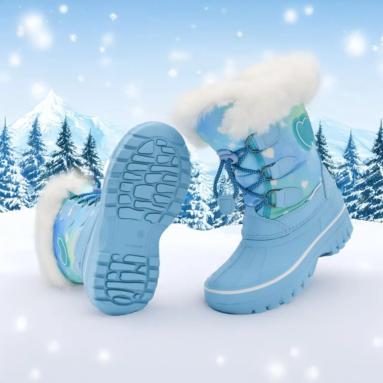 Nova Mountain Light Up Boots Boys Girls Little Kids Winter Snow Boots