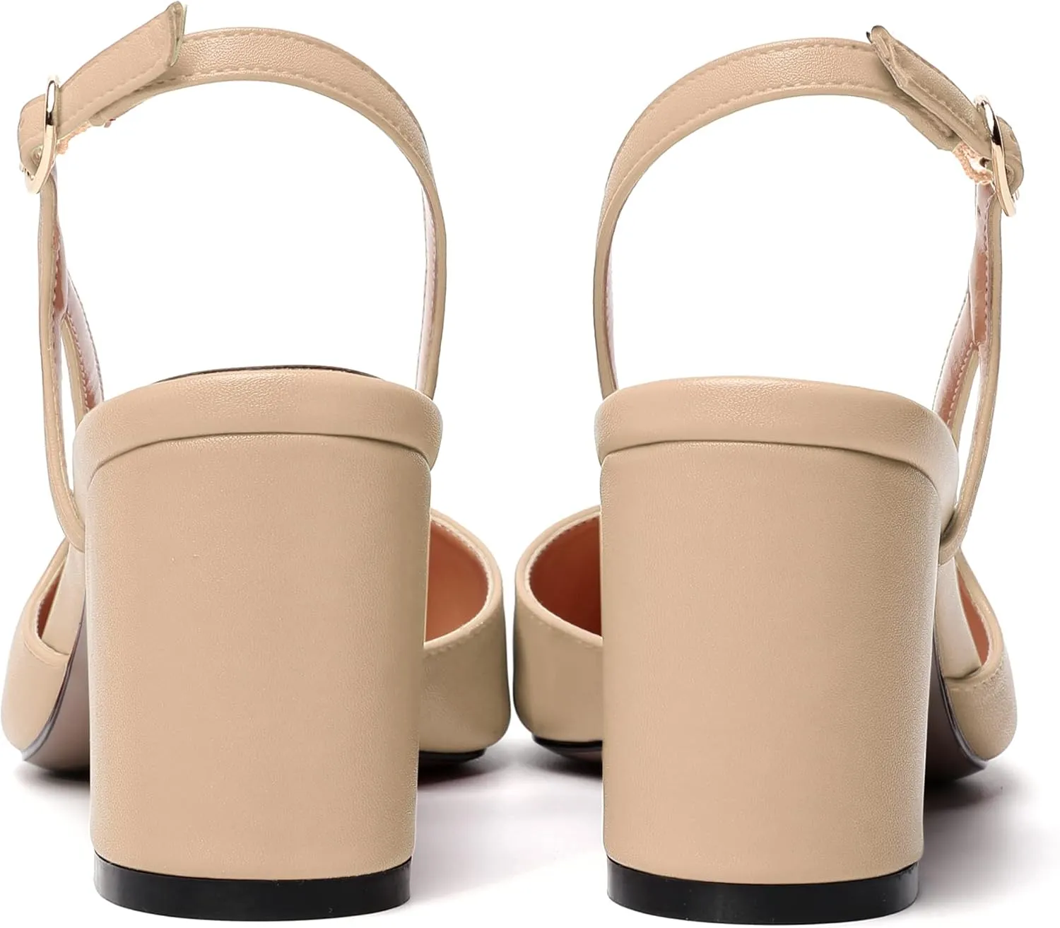 NUMALEO Womens Party Patent Buckle Ankle Strap Fashion Pointed Toe Chunky Mid Heel Pumps Shoes 2.5 Inch