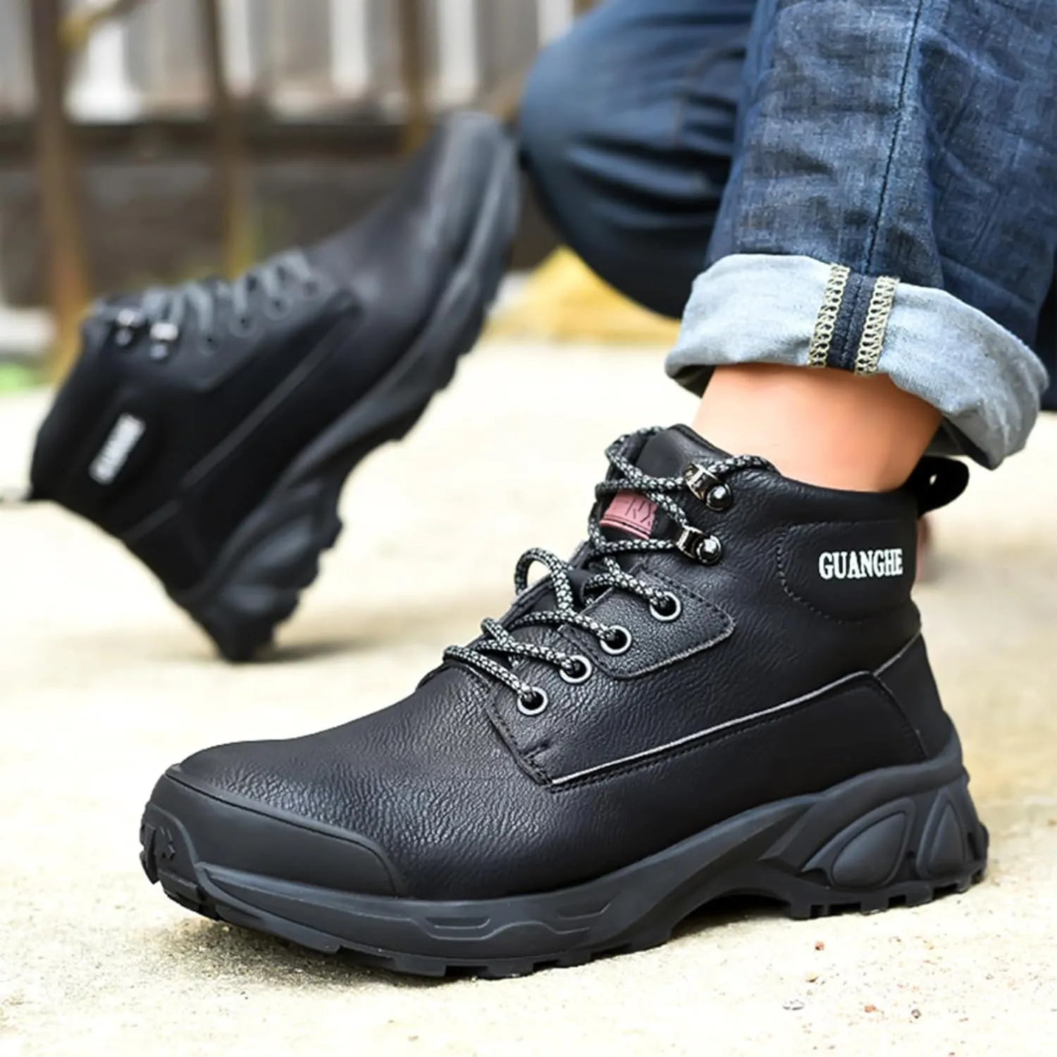 Nutropa Steel Toe Boots for Men Women, Lightweight Work & Safety Shoes Outdoor Protection Footwear Puncture Proof Industrial and Construction Shoes