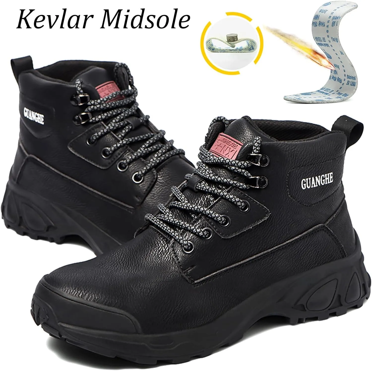 Nutropa Steel Toe Boots for Men Women, Lightweight Work & Safety Shoes Outdoor Protection Footwear Puncture Proof Industrial and Construction Shoes