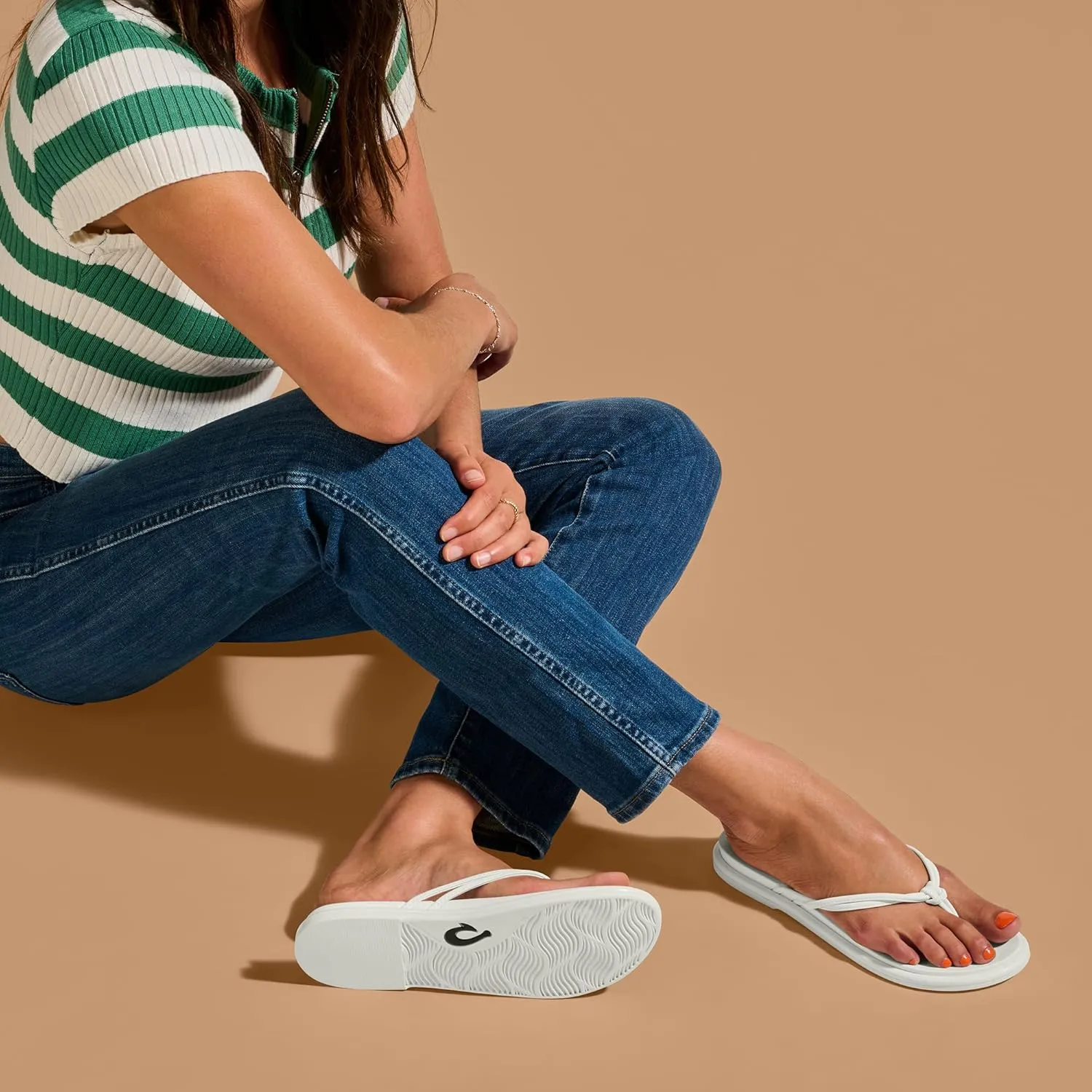 OLUKAI Aka Women's Beach Sandals, Water-Friendly Flip-Flop Slides, All-Day Comfort & Support, Stylish & Vibrant Colors