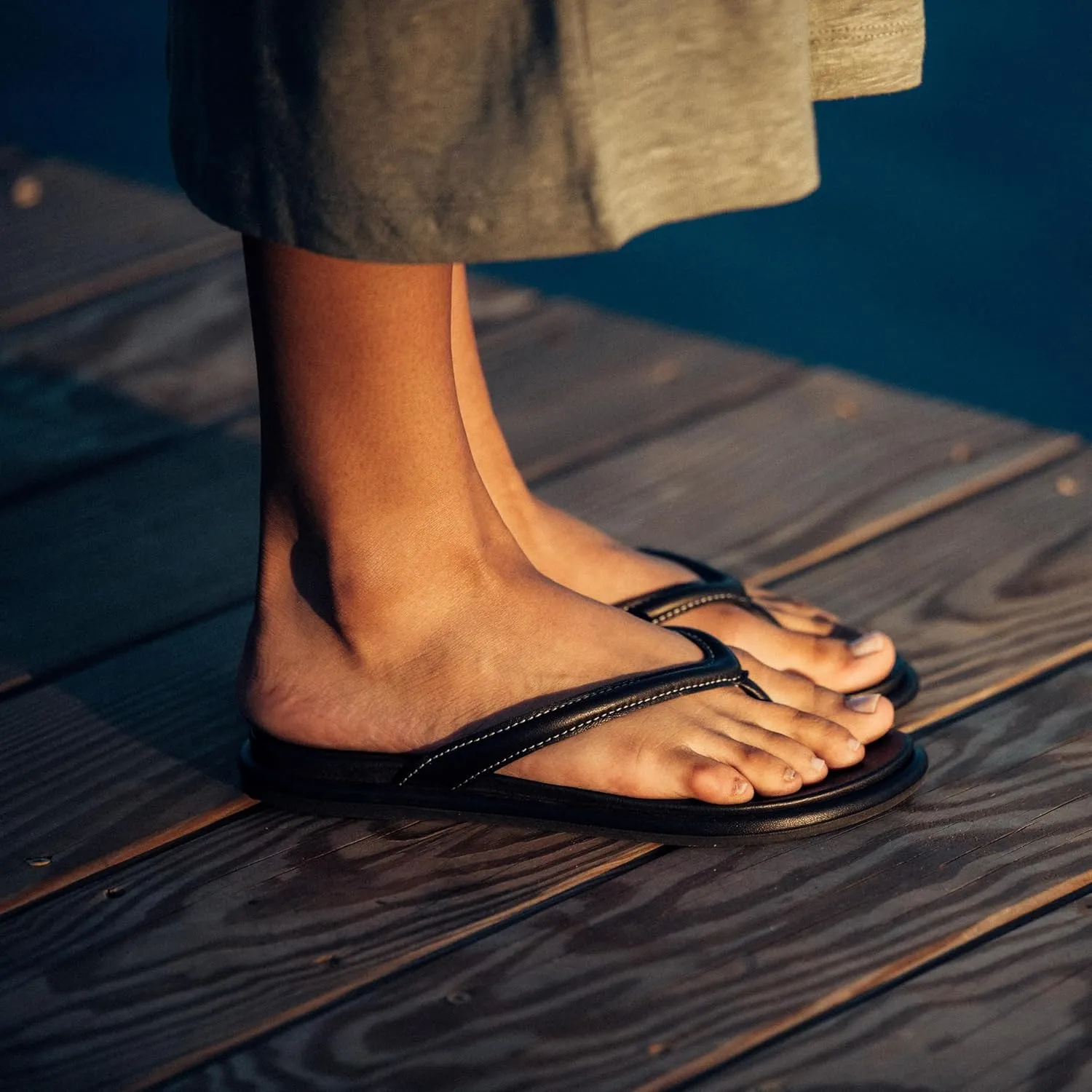 OLUKAI Tiare Women's Beach Sandals, Premium Leather & Stylish Design, All-Day Comfort & Support