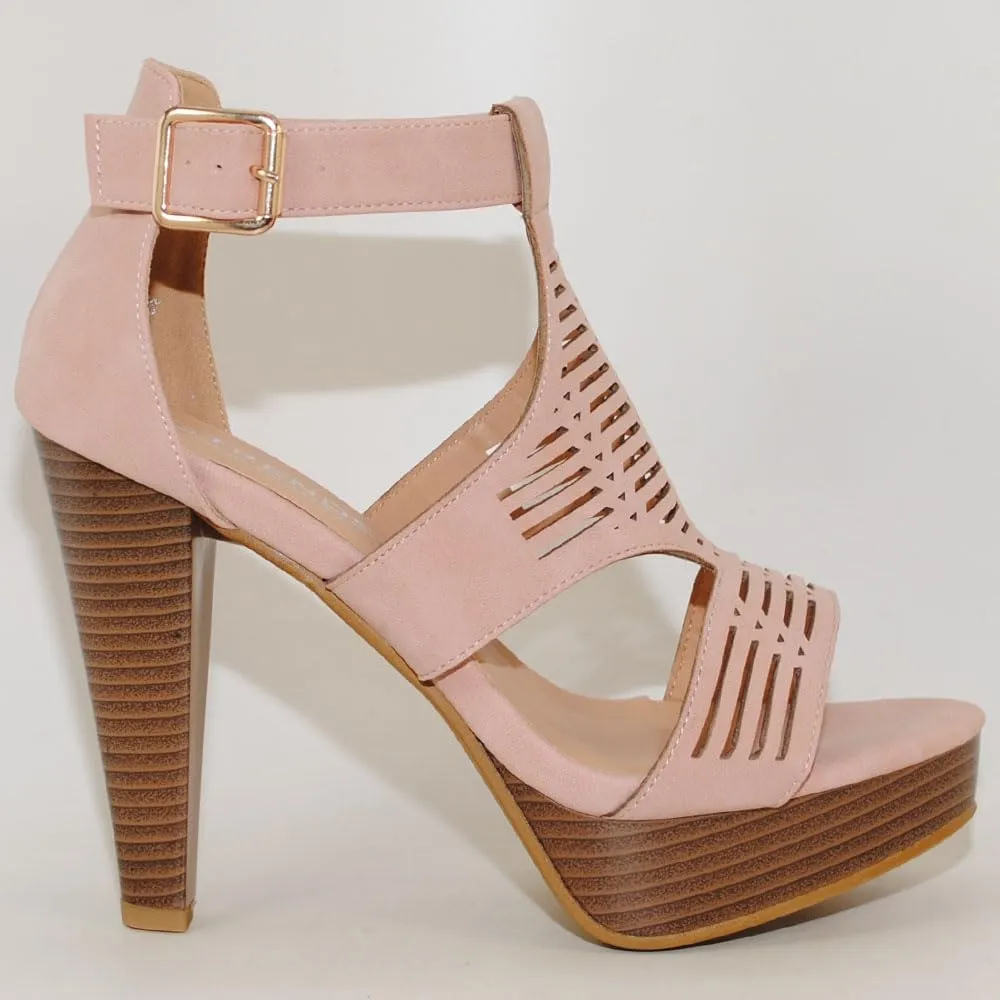 Open Toe Ankle Strap Sandal – Western Bootie Stacked Heel Open Toe Cutout Shoes