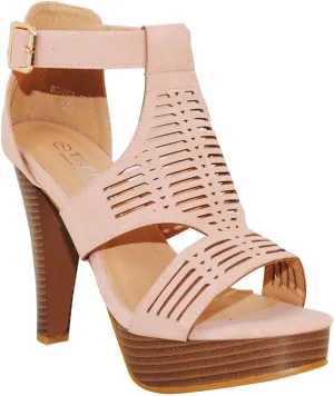 Open Toe Ankle Strap Sandal – Western Bootie Stacked Heel Open Toe Cutout Shoes