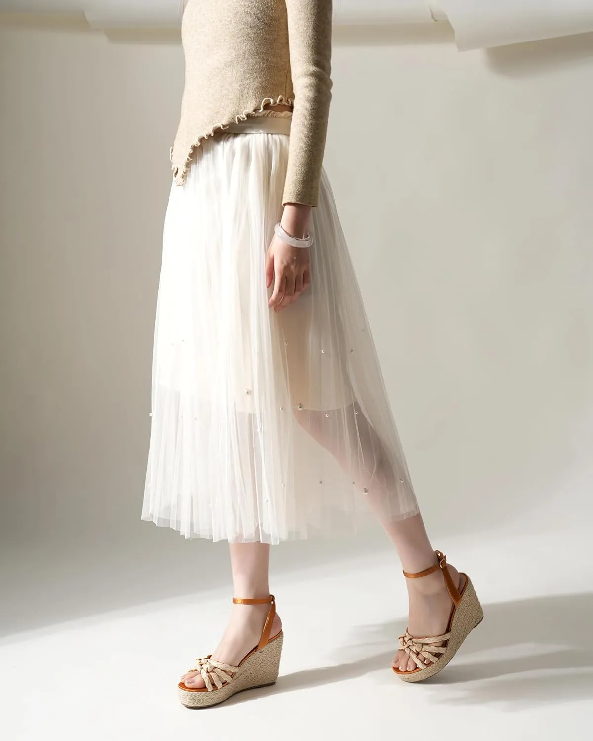 Open Toe Wedge Sandals for Women Espadrilles Platform Braided Strappy Sandals Comfortable Slip on High Heel Summer Wedges Sandals Dressy Shoes with Adjustable Ankle Strap