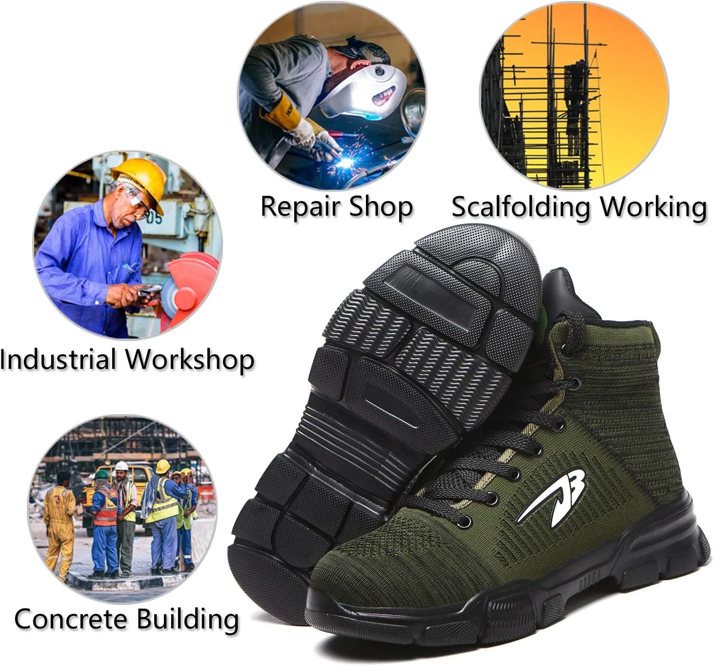 ORISATCO Steel Toe Boots for Mens Womens, Lightweight Comfortable Industrial Construction Slip Resistant Winter Work Safety Shoes