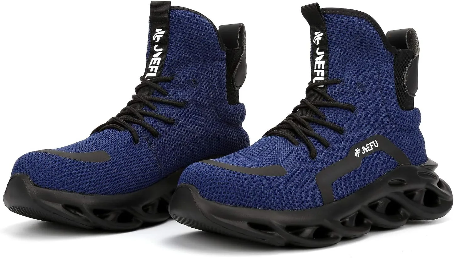 ORISTACO Work Safety Boots Breathable Lightweight Steel Toe Industrial Construction Landscaping Tennis Sneakers