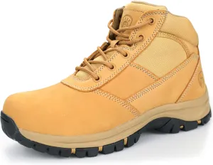 OUXX Mens Work Boots, Side Zipper, Steel Toe Shoes, Anti-Slip Rubber Sole, Puncture-Proof(OX2518)