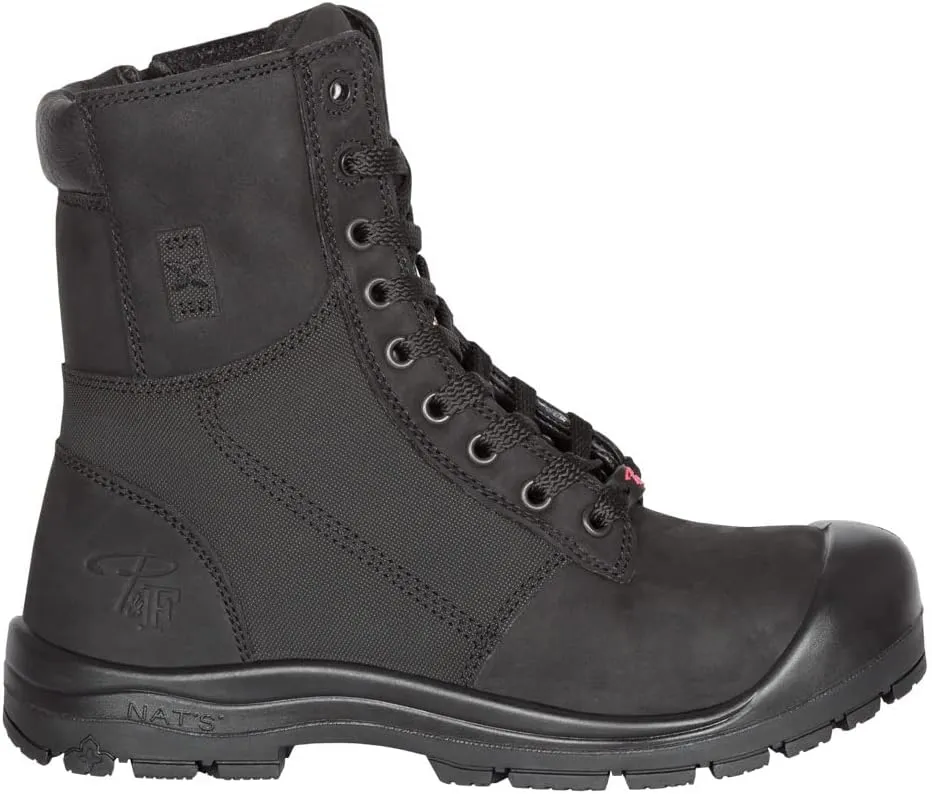 P&F Workwear 8" Steel toe work boots for Women | with zipper - PF368